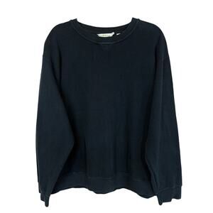 Orvis Black Crew Neck Sweatshirt Top Pullover 100% Cotton Minimalist XL